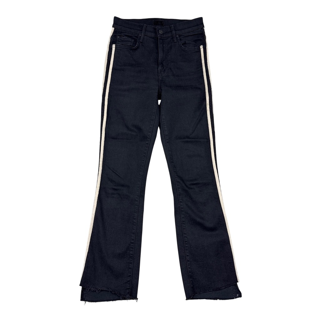 Mother Insider Crop Step Fray Jeans Womens Size 25 Black Bootcut High Rise